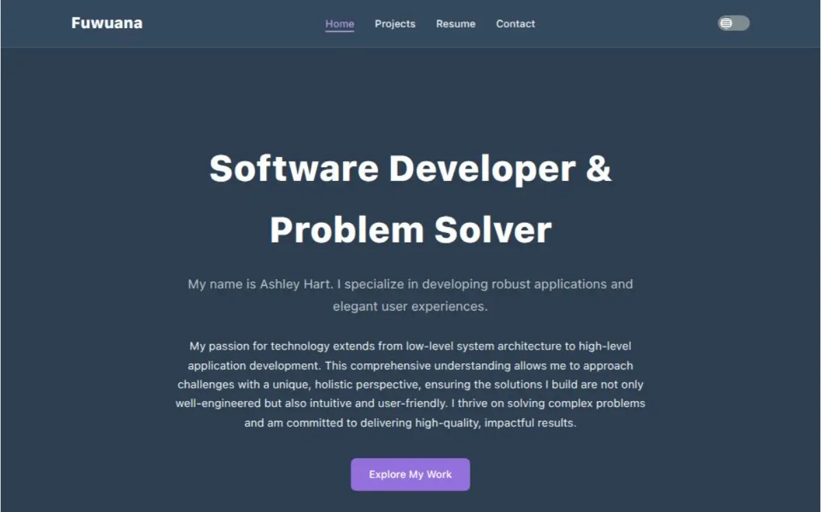 Screenshot of the homepage of this site